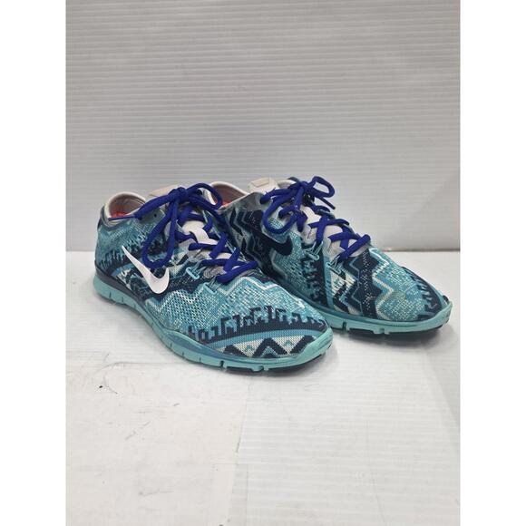 Nike Free TR Fit 4 5.0 Shoes Womens Size 7.5 Teal Blue Aztec Training Sneakers - Picture 4 of 11
